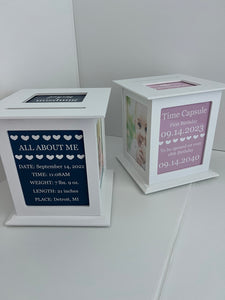 Memory Box, Time Capsule Box, Keepsake box that can be personalized with special information and will hold all the special keepsakes